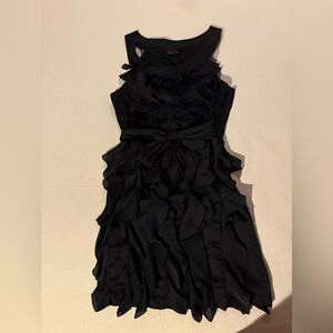 Black satin cocktail dress